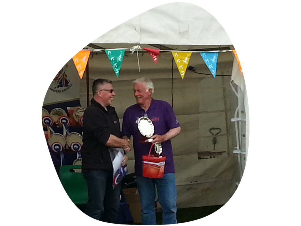 Receiving an award at the National Koi Show in 2017